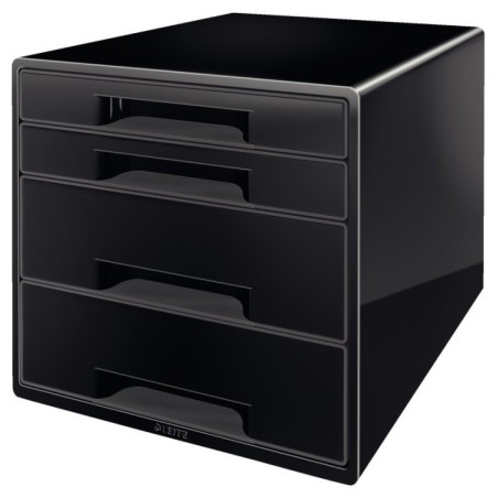 Bloco de 4 Gavetas Leitz WOW Cube 5252-10-95 A4+ Preto/Cinzento