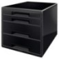 Bloco de 4 Gavetas Leitz WOW Cube 5252-10-95 A4+ Preto/Cinzento