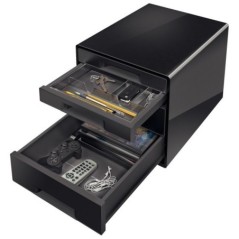 Bloco de 4 Gavetas Leitz WOW Cube 5252-10-95 A4+ Preto/Cinzento