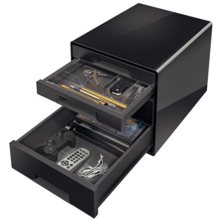 Bloco de 4 Gavetas Leitz WOW Cube 5252-10-95 A4+ Preto/Cinzento