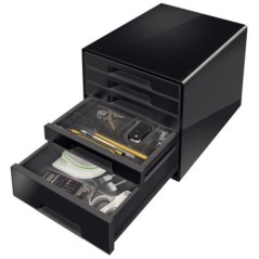 Bloco de 5 Gavetas Leitz WOW Cube 5253-10-95 A4+ Preto/Antracite