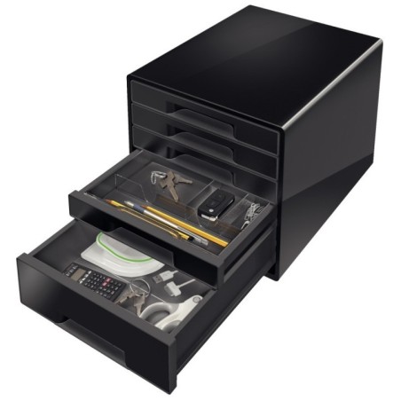 Bloco de 5 Gavetas Leitz WOW Cube 5253-10-95 A4+ Preto/Antracite