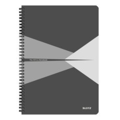 Caderno de Espiral Leitz Office 4495-00-85 A4 90F 90g Quadriculado Cinzento