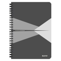 Caderno de Espiral Leitz Office 4498-00-85 A5 90F 90g Quadriculado Cinzento