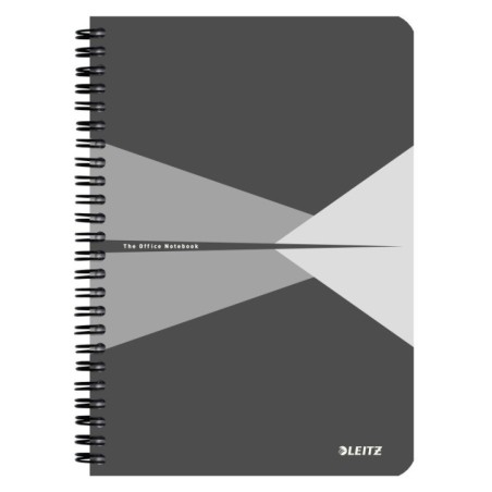 Caderno de Espiral Leitz Office 4498-00-85 A5 90F 90g Quadriculado Cinzento