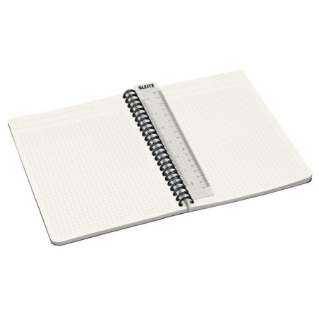 Caderno de Espiral Leitz Office 4498-00-85 A5 90F 90g Quadriculado Cinzento