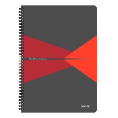Caderno de Espiral Leitz Office 4647-00-25 A4 90F 90g Quadriculado Vermelho