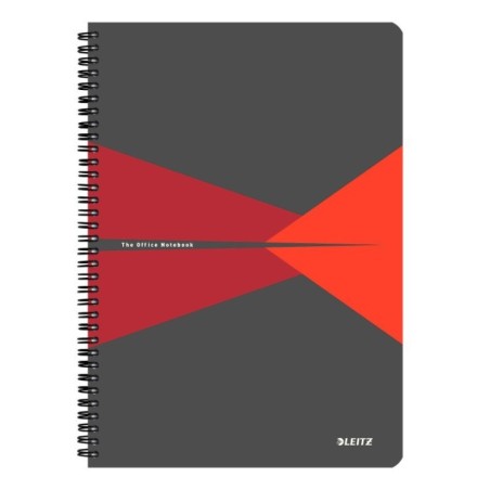 Caderno de Espiral Leitz Office 4647-00-25 A4 90F 90g Quadriculado Vermelho