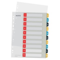 Índice de Plástico Leitz Cosy 1247-00-00 A4+ PP 300µm 1 a 10