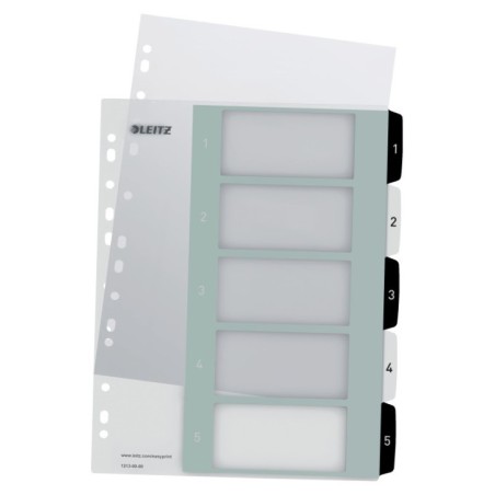 Índice de Plástico Leitz WOW 1213-00-00 A4+ PP 300µm 1 a 5