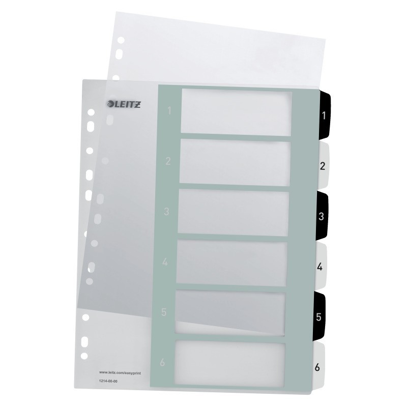 Índice de Plástico Leitz WOW 1214-00-00 A4+ PP 300µm 1 a 6 Índice de Plástico Leitz WOW 1214-00-00 A4+ PP 300µm 1 a 6