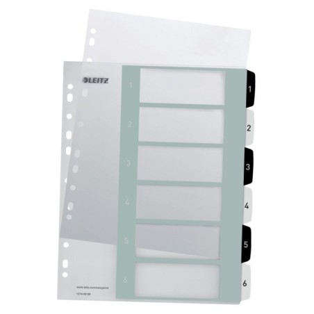 Índice de Plástico Leitz WOW 1214-00-00 A4+ PP 300µm 1 a 6