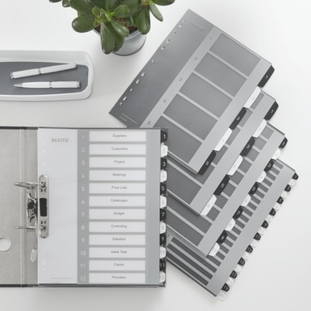 Índice de Plástico Leitz WOW 1215-00-00 A4+ PP 300µm 1 a 10