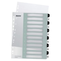 Índice de Plástico Leitz WOW 1216-00-00 A4+ PP 300µm 1 a 12