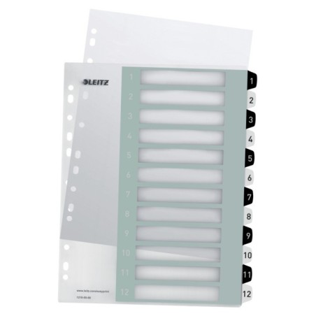 Índice de Plástico Leitz WOW 1216-00-00 A4+ PP 300µm 1 a 12