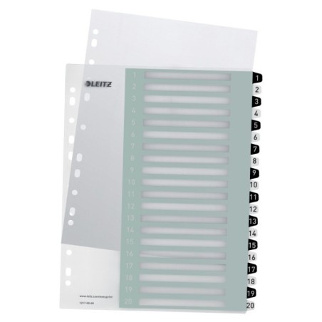 Índice de Plástico Leitz WOW 1217-00-00 A4+ PP 300µm 1 a 20