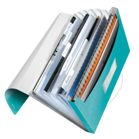 Pasta Classificadora Leitz WOW 4589-01-51 A4 6 Sep. Turquesa