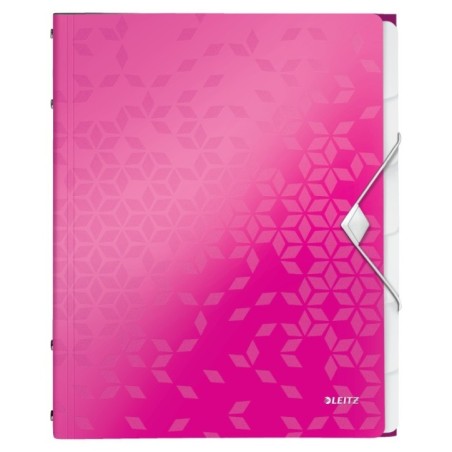 Pasta Classificadora Leitz WOW 4633-01-23 A4 PP 6 Sep. Rosa