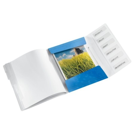 Pasta Classificadora Leitz WOW 4633-01-36 A4 PP 6 Sep. Azul