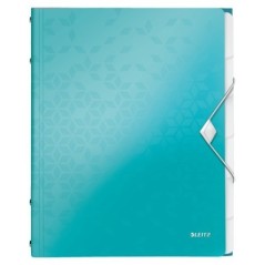 Pasta Classificadora Leitz WOW 4633-01-51 A4 PP 6 Sep. Turquesa