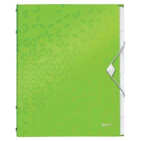 Pasta Classificadora Leitz WOW 4633-01-54 A4 PP 6 Sep. Verde