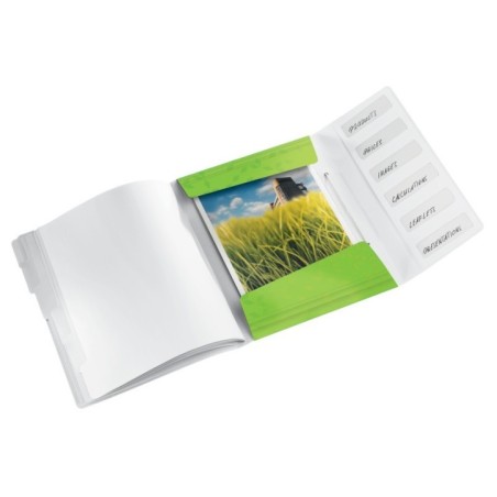 Pasta Classificadora Leitz WOW 4633-01-54 A4 PP 6 Sep. Verde