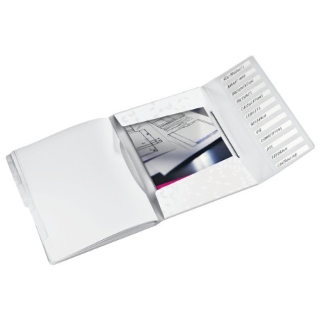 Pasta Classificadora Leitz WOW 4634-01-01 A4 PP 12 Sep. Branco
