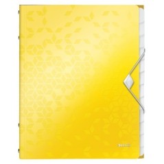 Pasta Classificadora Leitz WOW 4634-01-16 A4 PP 12 Sep. Amarelo