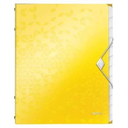 Pasta Classificadora Leitz WOW 4634-01-16 A4 PP 12 Sep. Amarelo