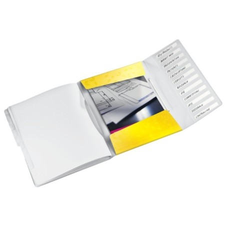 Pasta Classificadora Leitz WOW 4634-01-16 A4 PP 12 Sep. Amarelo