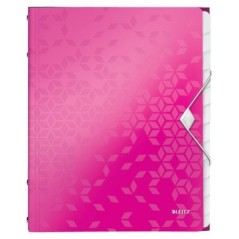 Pasta Classificadora Leitz WOW 4634-01-23 A4 PP 12 Sep. Rosa
