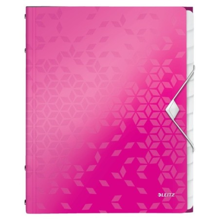 Pasta Classificadora Leitz WOW 4634-01-23 A4 PP 12 Sep. Rosa