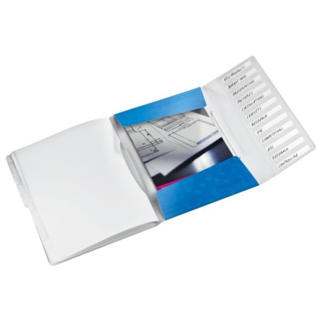 Pasta Classificadora Leitz WOW 4634-01-36 A4 PP 12 Sep. Azul