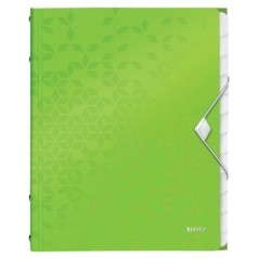 Pasta Classificadora Leitz WOW 4634-01-54 A4 PP 12 Sep. Verde