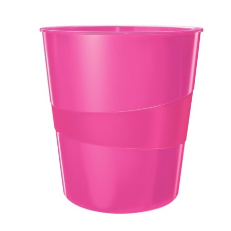 Cesto de Papéis Leitz WOW 5278-10-23 PP 15 Litros Rosa