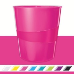 Cesto de Papéis Leitz WOW 5278-10-23 PP 15 Litros Rosa