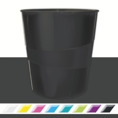 Cesto de Papéis Leitz WOW 5278-10-95 PP 15 Litros Preto
