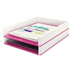 Tabuleiro de Secretária Leitz WOW 5361-10-23 A4+ PS Branco/Rosa