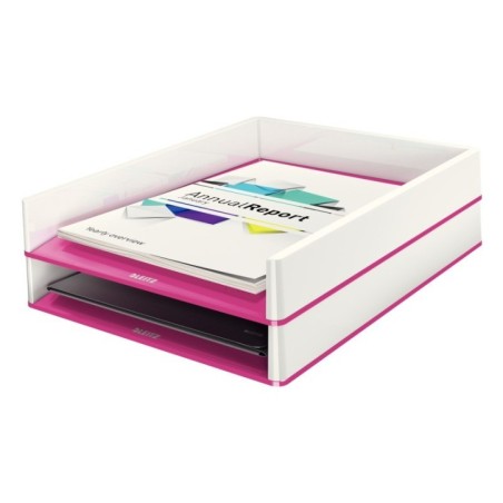 Tabuleiro de Secretária Leitz WOW 5361-10-23 A4+ PS Branco/Rosa