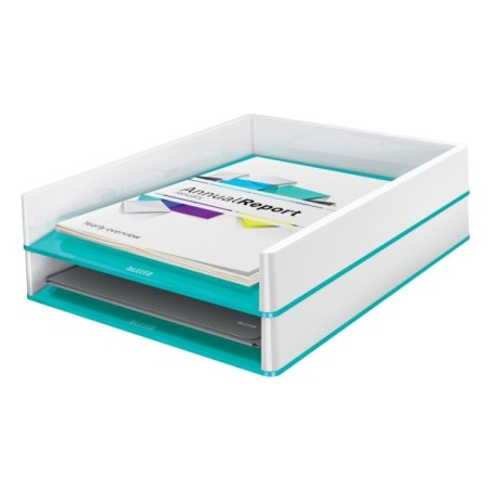 Tabuleiro de Secretária Leitz WOW 5361-10-51 A4+ PS Branco/Turquesa