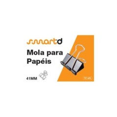 Mola Metálica para Papéis 41mm Cx.12 Preto
