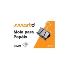 Mola Metálica para Papéis 19mm Cx.12 Preto