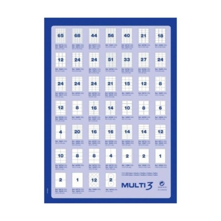 Etiquetas Adesivas Multi3 04708 A4 105x37,0mm 100F Branco