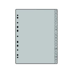 Índice de Plástico A4 PP A a Z Vertical Cinzento