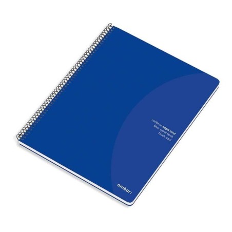 Caderno de Espiral A4 Azul Capa Mole 80 Folhas 70g Pautado