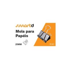 Mola Metálica para Papéis 25mm Cx.12 Preto