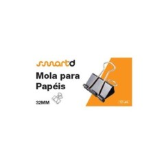 Mola Metálica para Papéis 32mm Cx.12 Preto