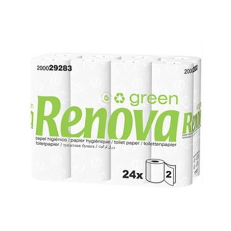 Papel Higiénico Doméstico Renovagreen 16,3mts 2 Folhas Emb.24