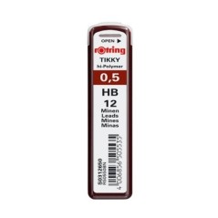 Minas de Grafite Rotring hi-polymer 0,5mm HB S0312650 Tubo 12