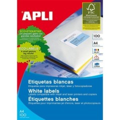 Etiquetas Adesivas Apli 01274 A4 105x37mm 100F Branco